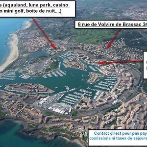 CAP D'AGDE studio cabine 6 pers. + terrasse + parking privé + clim (calme)