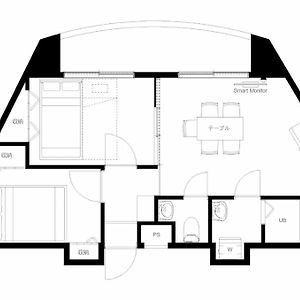 Appartement à 2 Chambres à Coucher