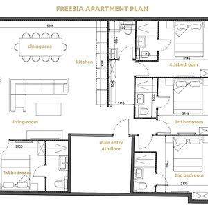 Appartement à 4 Chambres à Coucher