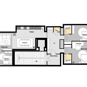 Appartement Suite à 3 Chambres à Coucher