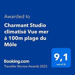 Charmant Studio Climatise Vue Mer A 100M Plage Du Mole