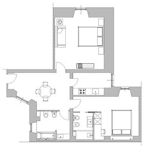 Appartement à 2 Chambres à Coucher