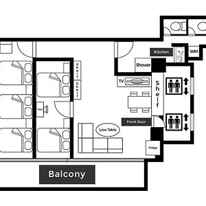 Appartement à 2 Chambres à Coucher